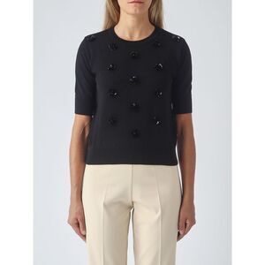 Meimeij Women Meimeij Sequin-Embellished Short-Sleeved Wool Knit Top